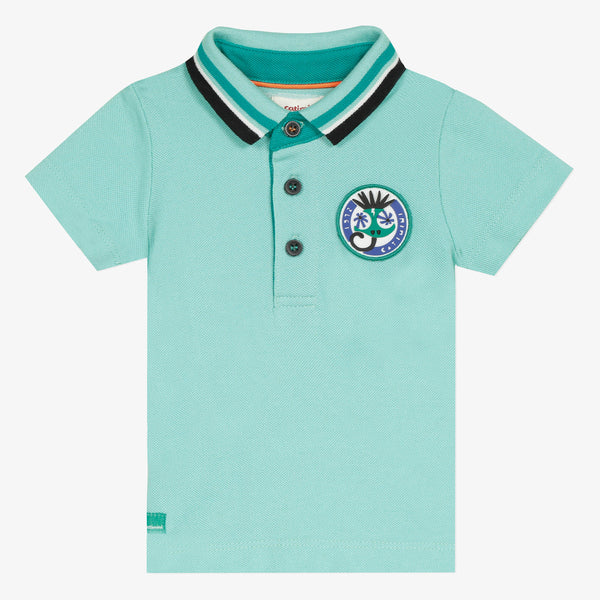 Baby boy mint blue graphic polo