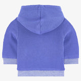 Newborn boy blue reversible hooded cardigan