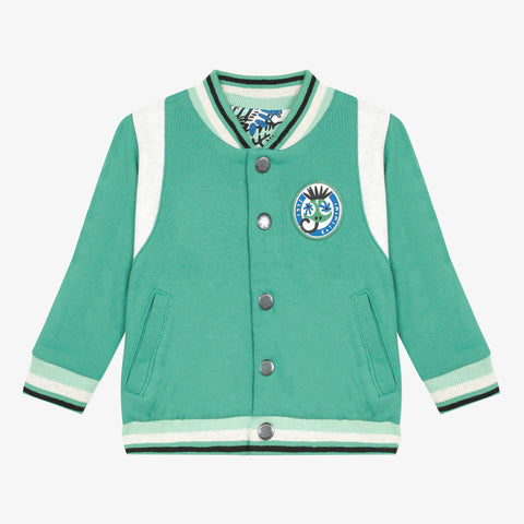 Baby boy mint blue reversible varsity jacket