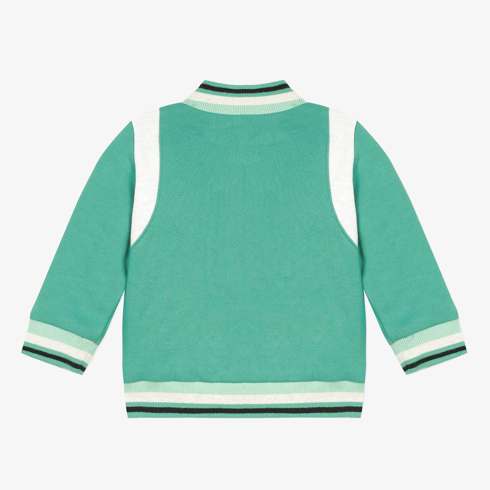 Kids Sweatshirt Varsity Jacket GREEN/WHITE