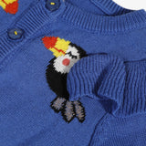 Newborn girl toucan knit cardigan