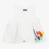 Baby girl white sleeveless print top