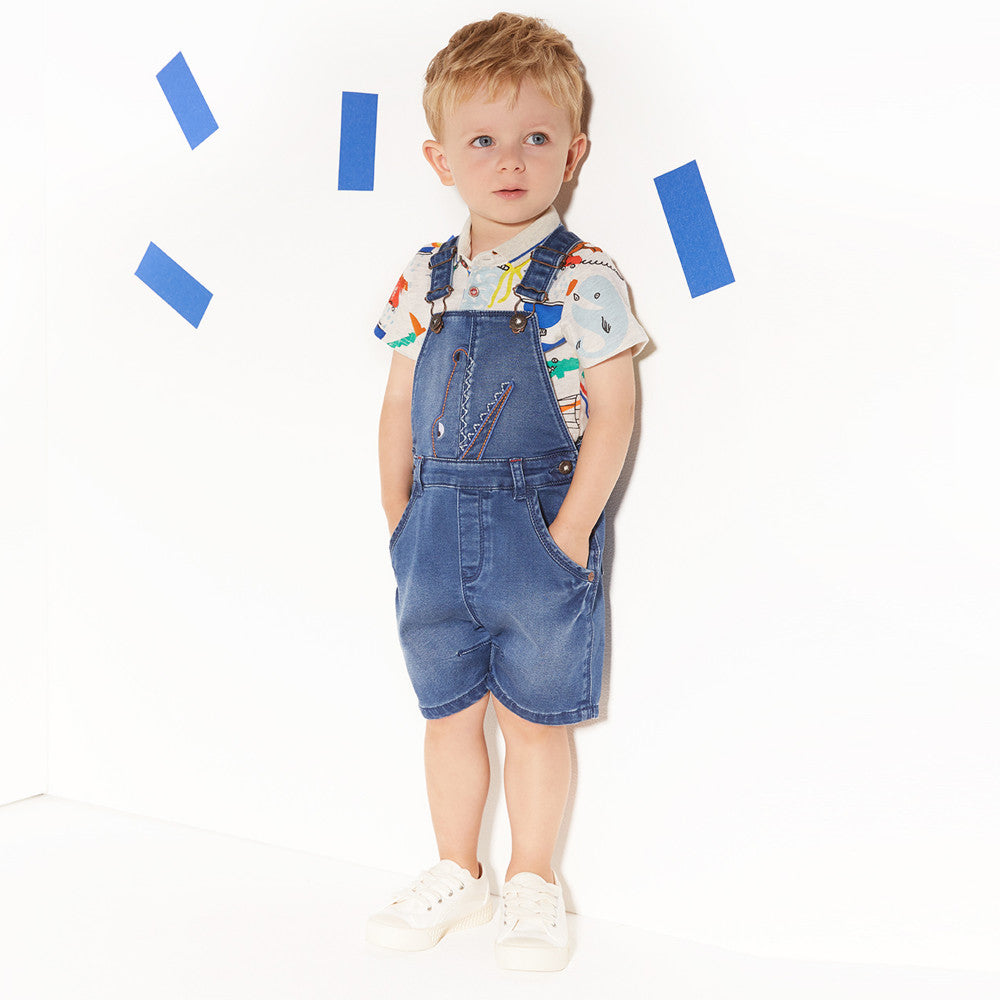 Baby Boy Blue Denim Short Overalls CQ21012-46| Catimini Usa – Catimini USA