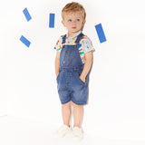 Baby boy denim short overalls