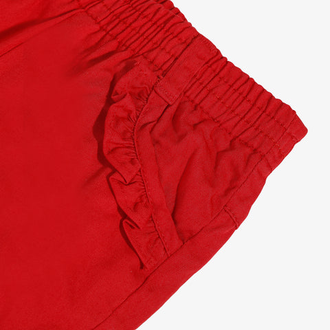 Baby girl red bubble shorts