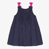 Baby girl navy blue sundress with bow