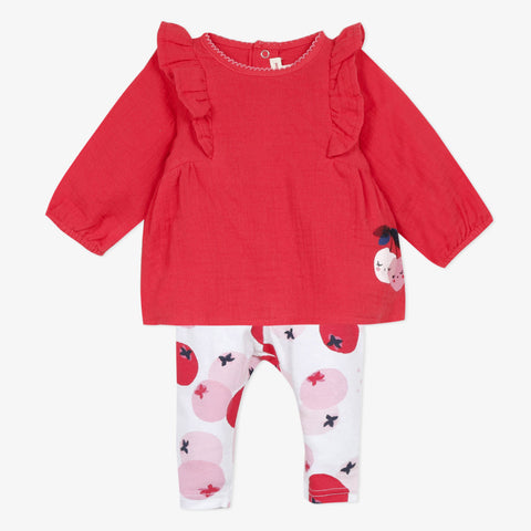 Newborn girl red 2-piece set