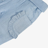 Newborn girl short sleeve t-shirt and soft denim pants set