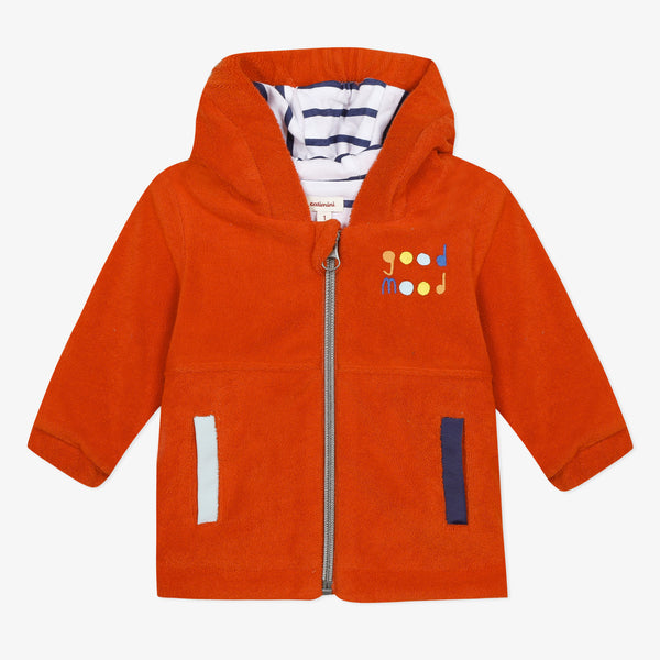 Newborn boy terry hooded jacket