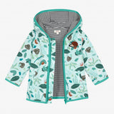 Newborn boy jungle printed hooded jacket