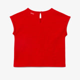 Girl red embroidered T-shirt