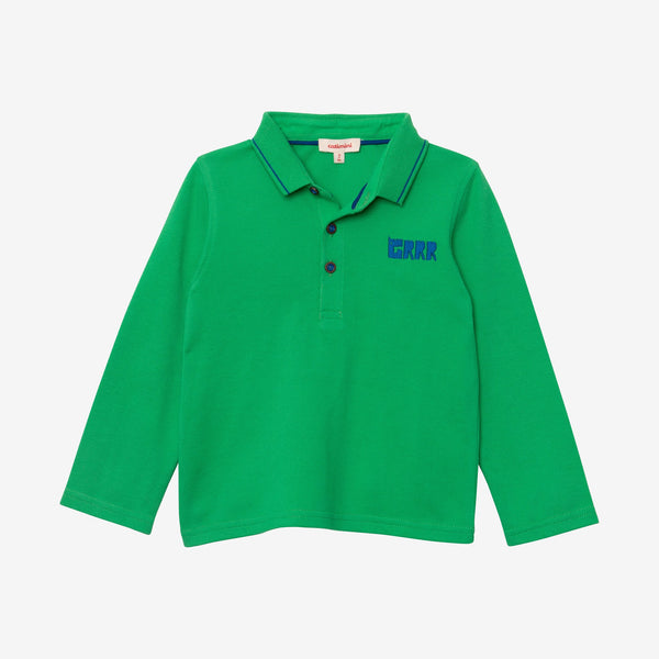 Baby boy green long sleeve polo shirt