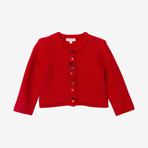 Baby girl red lurex cardigan