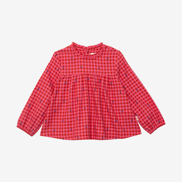 Baby girl red check blouse