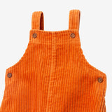 Newborn boy orange corduroy overalls
