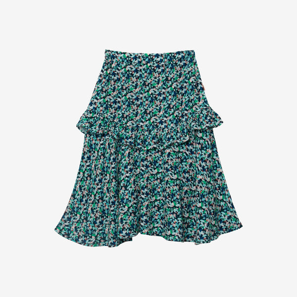 Girl midi floral ruffle skirt