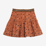 Girl brown ruffle skirt