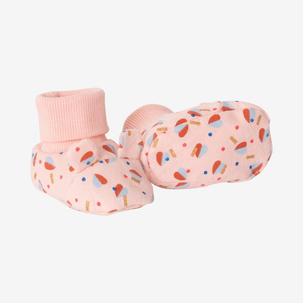 Newborn girl pink booties