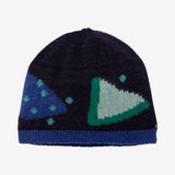 Girl navy knit beanie hat