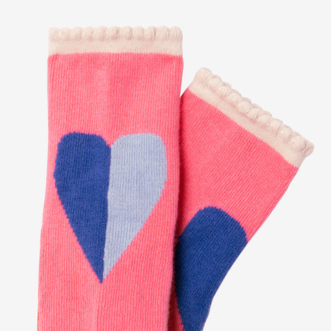 Newborn girl pink heart socks
