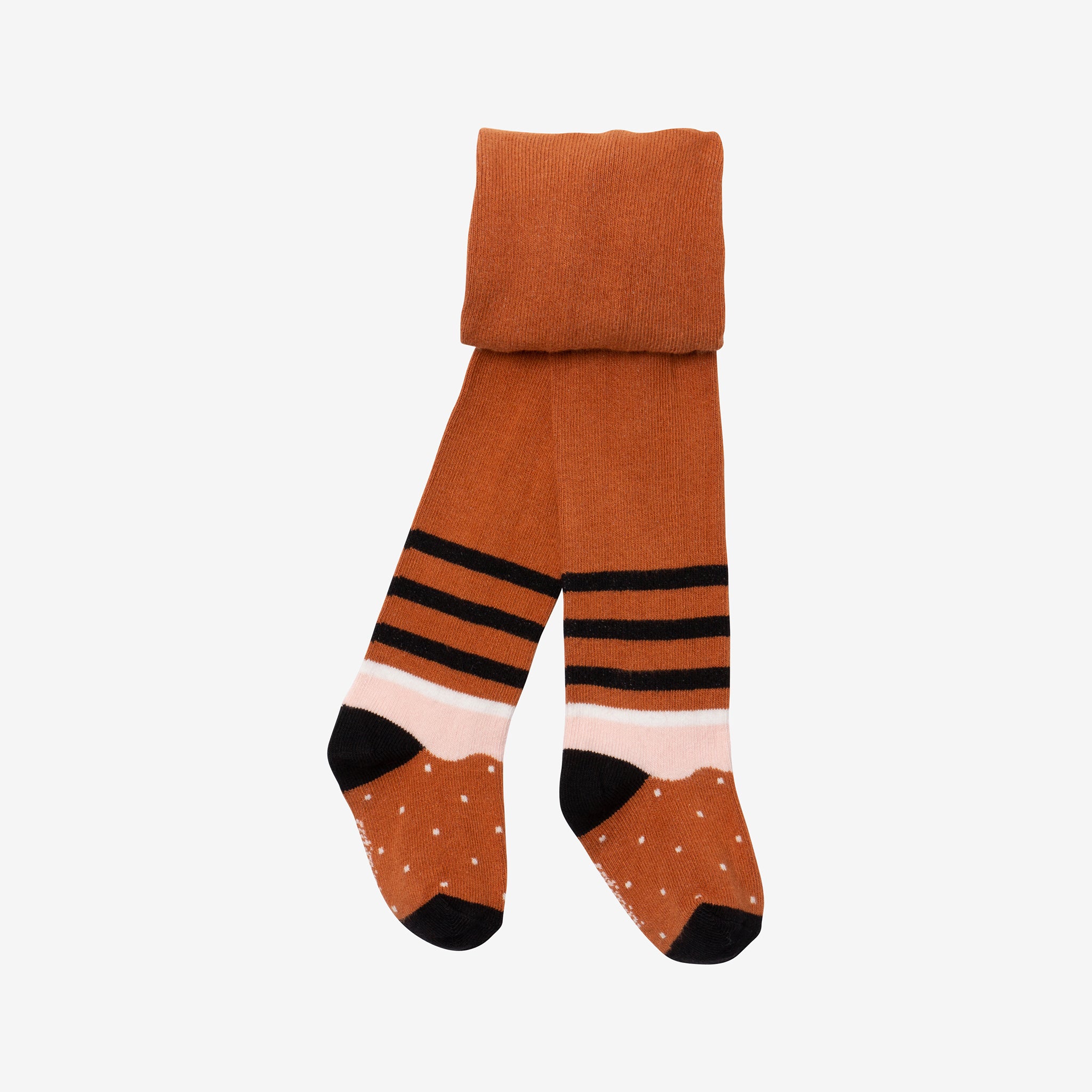 Child Orange & Black Striped Tights