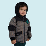 Baby boy reversible moss green parka