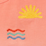 Girls' embroidered deep dye T-shirt