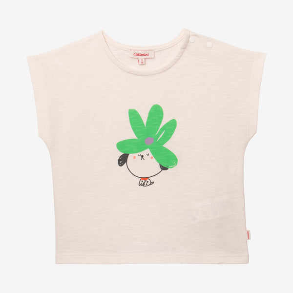 Baby Girl flowered dog T-shirt