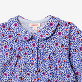 Newborn girls' micro-flower snap-fastened jersey blouse
