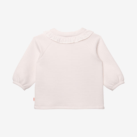 Newborn girl's ecru embroidered cardigan