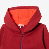 Boys' clay-colored zipped hoodie