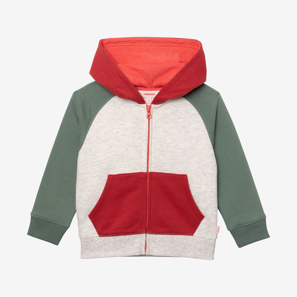 Baby Boy color block zip hoodie