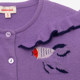Baby girl knitted cardigan with fish embroidery