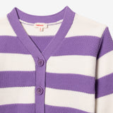 Girl's striped knitted cardigan