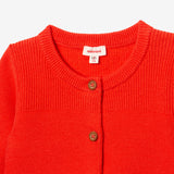 Newborn orange knitted cardigan