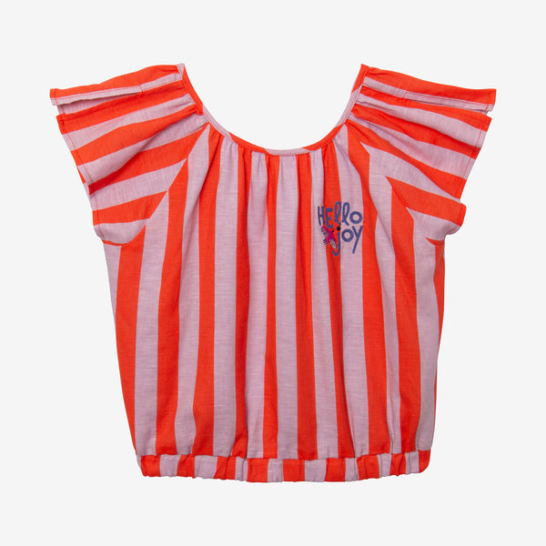 Girls' bi-color striped top