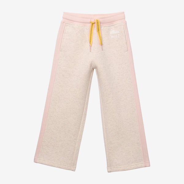 Girl's flared joggers with striped drawstrings