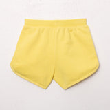 Girls' yellow French terry shorts