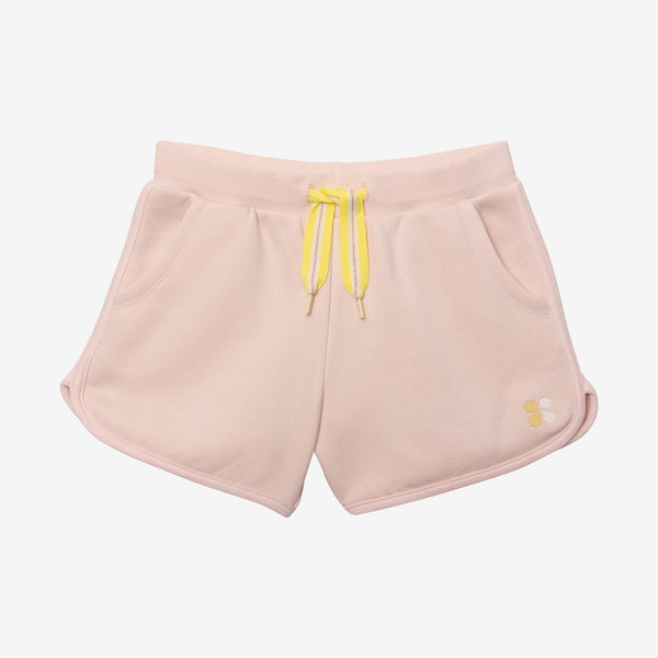 Girls' pink French terry shorts
