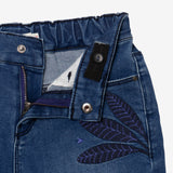 Girls' embroidered jean shorts
