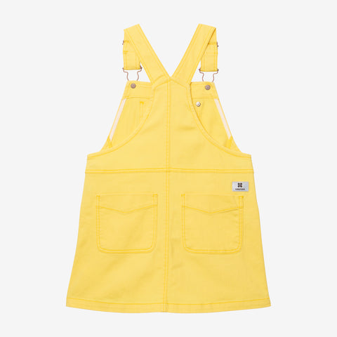 Girls' yellow denim overall dress