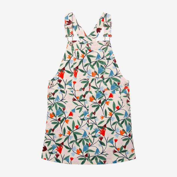Girls' floral overall dress