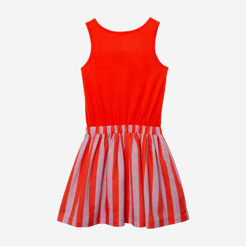 Girls' orange overall dress