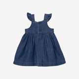 Newborn girls' embroidered denim dress