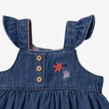 Newborn girls' embroidered denim dress