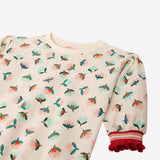 Baby Girl plant print sweatshirt dress