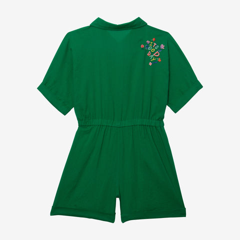 Girls' green jumpsuit