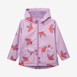 Girls' raincoat with swallow print.