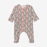 Newborn girl's springtime footie pajama