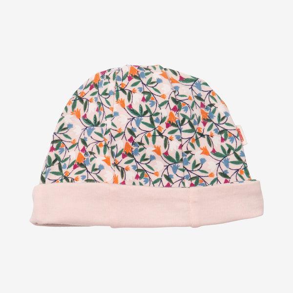 Newborn girls' reversible floral bonnet
